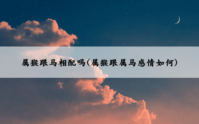 属猴跟马相配吗(属猴跟属马感情如何)