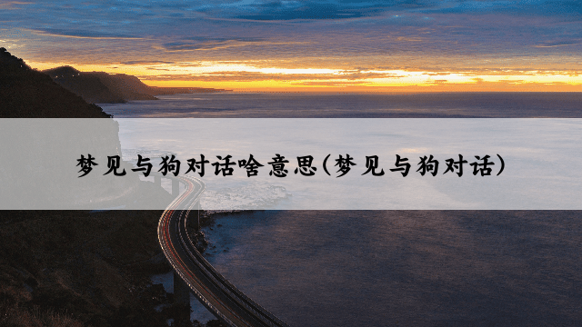 梦见与狗对话啥意思(梦见与狗对话)