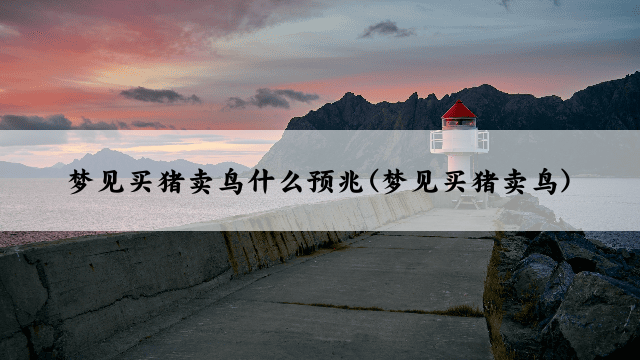 梦见买猪卖鸟什么预兆(梦见买猪卖鸟)