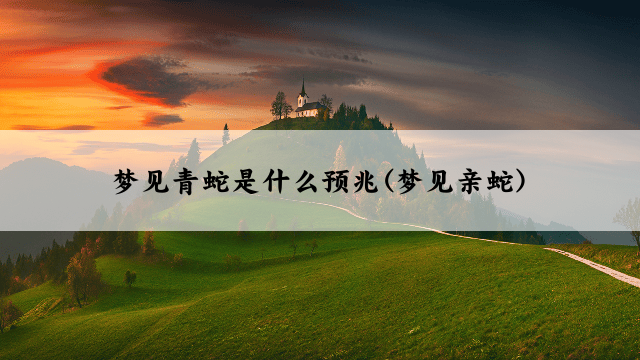 梦见青蛇是什么预兆(梦见亲蛇)