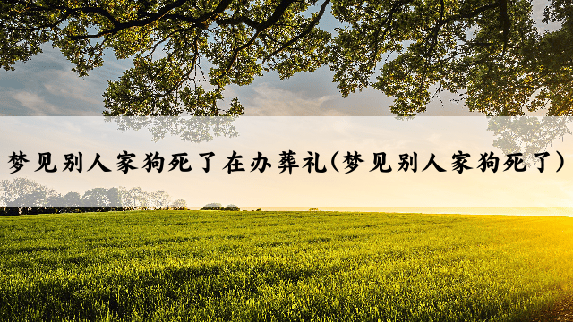 梦见别人家狗死了在办葬礼(梦见别人家狗死了)