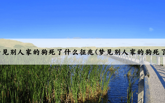 梦见别人家的狗死了什么征兆(梦见别人家的狗死了)