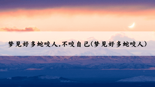 梦见好多蛇咬人,不咬自己(梦见好多蛇咬人)