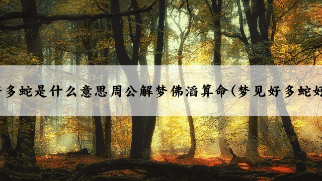 梦见好多蛇是什么意思周公解梦佛滔算命(梦见好多蛇好多鱼)